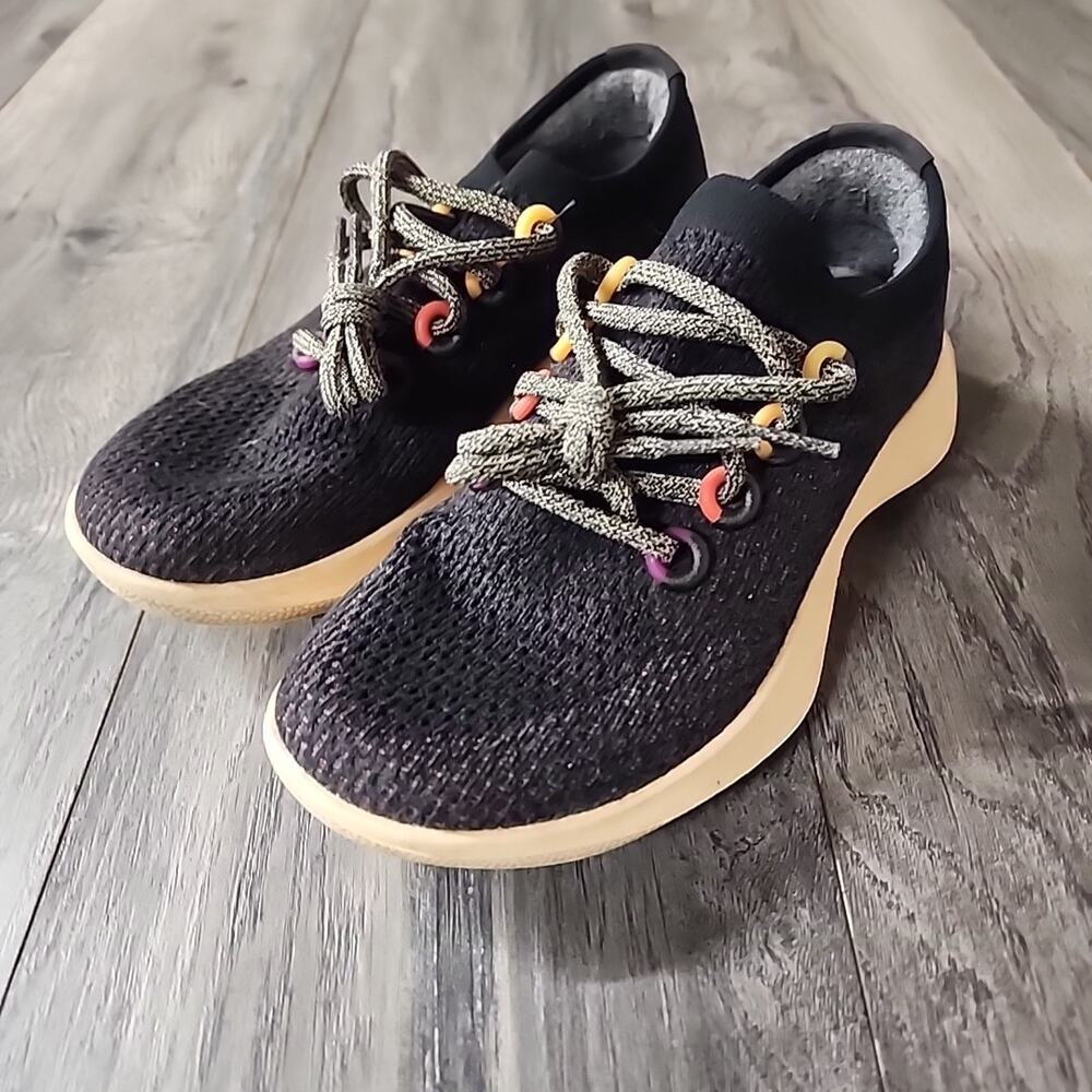 Allbirds Wool Runners Women’s Black Orange Merino Wool Lace-up Shoes Size 7.5 - Picture 5 of 8